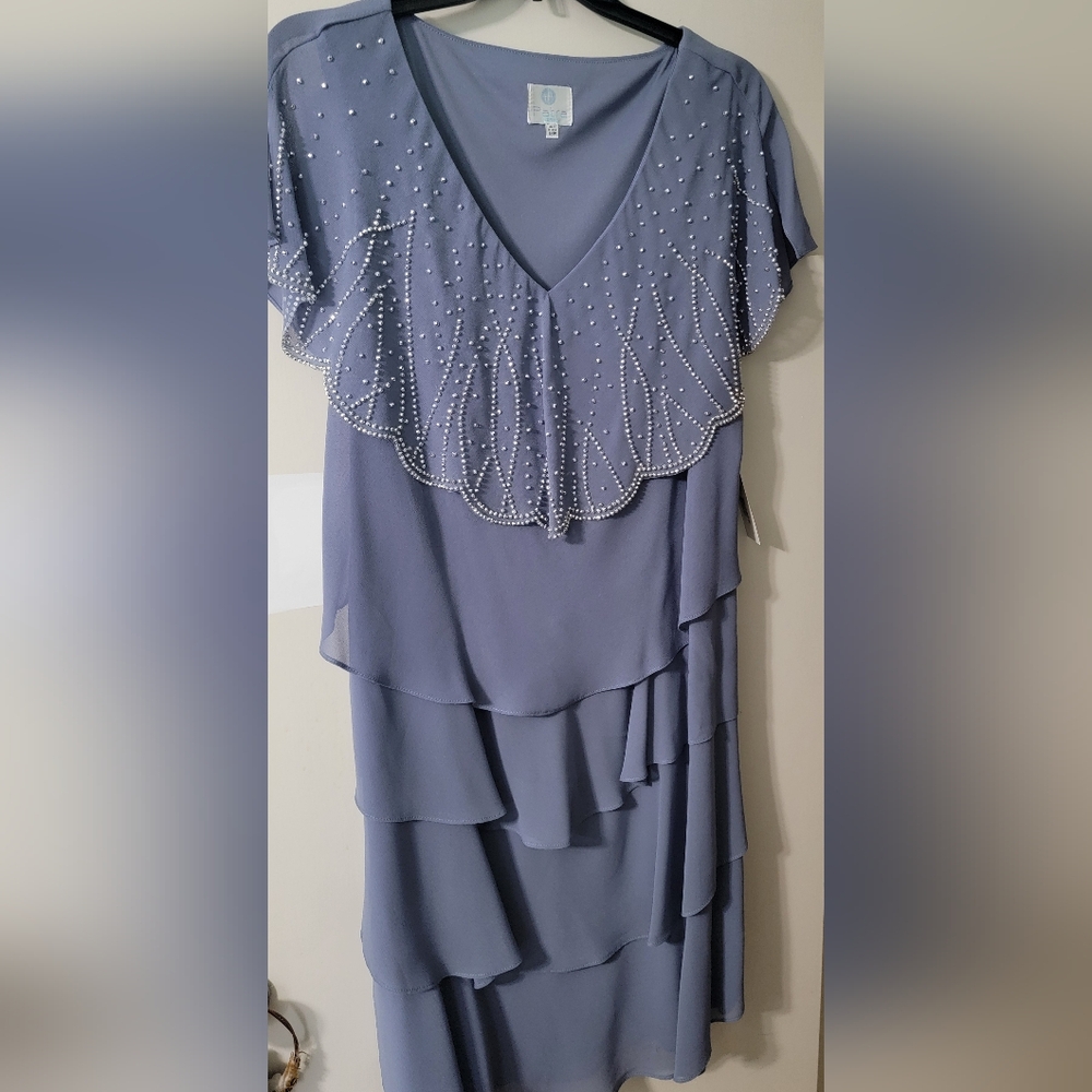Patra Beaded Layered Dress in Soft Purple